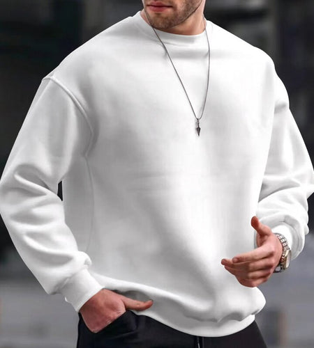 Men's Basic Crew Neck Sweatshirt Pullover For Men Solid Color