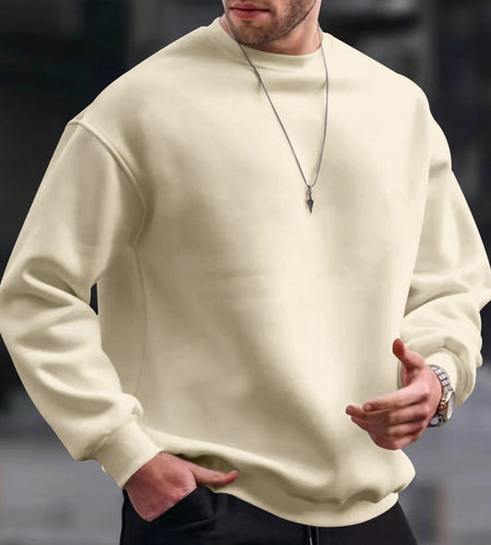 Men's Basic Crew Neck Sweatshirt Pullover For Men Solid Color