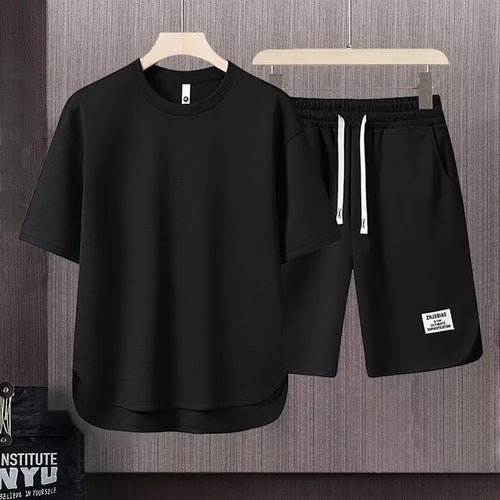 Load image into Gallery viewer, Men&#39;s Korean Fashion Two Piece Set Summer Short Sleeved T shirt And
