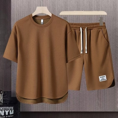 Load image into Gallery viewer, Men&#39;s Korean Fashion Two Piece Set Summer Short Sleeved T shirt And
