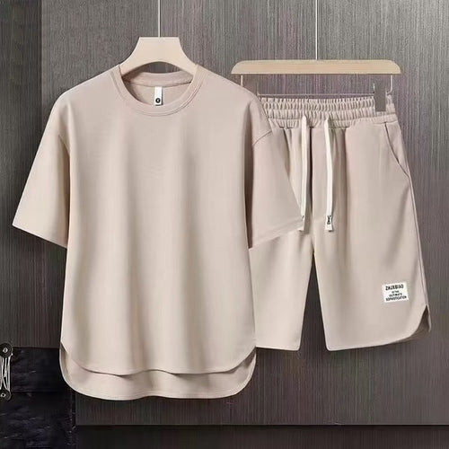 Load image into Gallery viewer, Men&#39;s Korean Fashion Two Piece Set Summer Short Sleeved T shirt And
