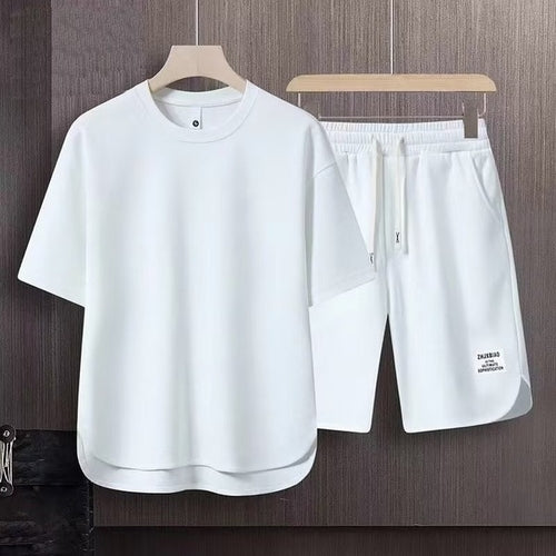 Load image into Gallery viewer, Men&#39;s Korean Fashion Two Piece Set Summer Short Sleeved T shirt And
