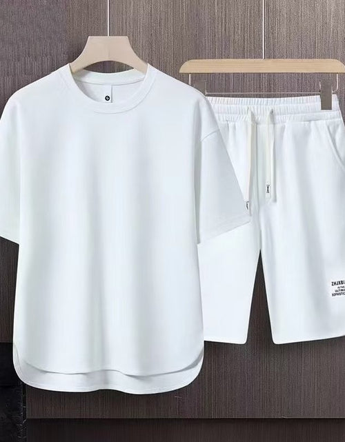 Load image into Gallery viewer, Men&#39;s Korean Fashion Two Piece Set Summer Short Sleeved T shirt And
