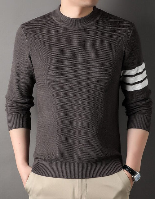 Load image into Gallery viewer, Men&#39;s Pullover Autumn and Winter New Round Neck Wave Stripe Knitted
