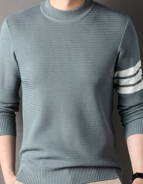 Load image into Gallery viewer, Men&#39;s Pullover Autumn and Winter New Round Neck Wave Stripe Knitted
