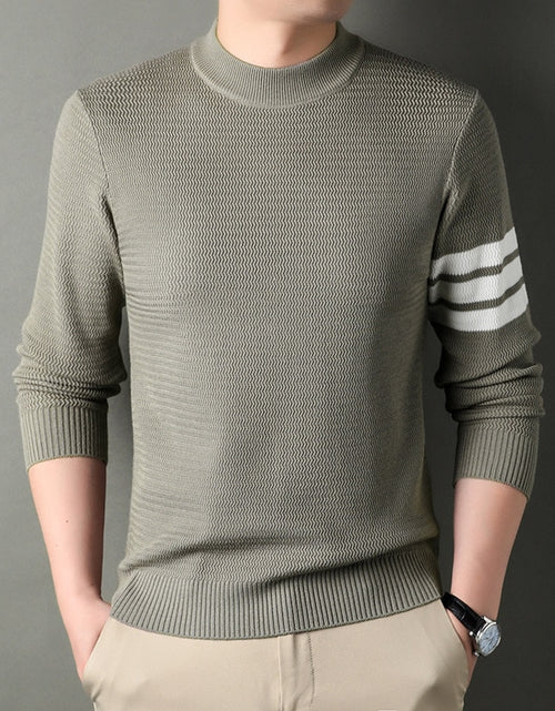 Load image into Gallery viewer, Men&#39;s Pullover Autumn and Winter New Round Neck Wave Stripe Knitted
