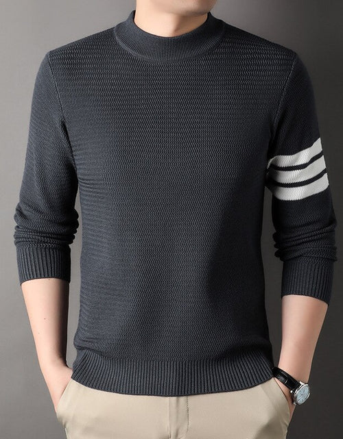 Load image into Gallery viewer, Men&#39;s Pullover Autumn and Winter New Round Neck Wave Stripe Knitted
