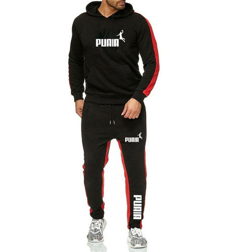 Mens Tracksuit Hooded Sweatshirts and Jogger Pants High Quality Gym