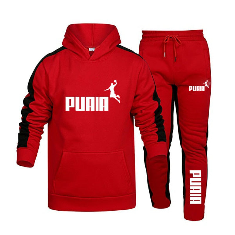 Mens Tracksuit Hooded Sweatshirts and Jogger Pants High Quality Gym