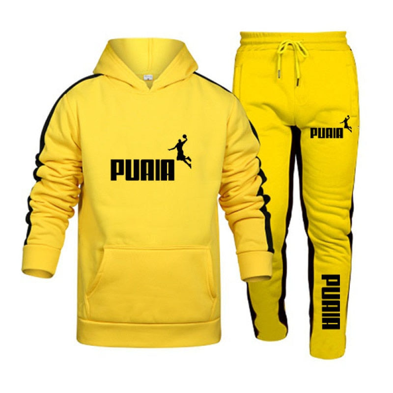 Mens Tracksuit Hooded Sweatshirts and Jogger Pants High Quality Gym