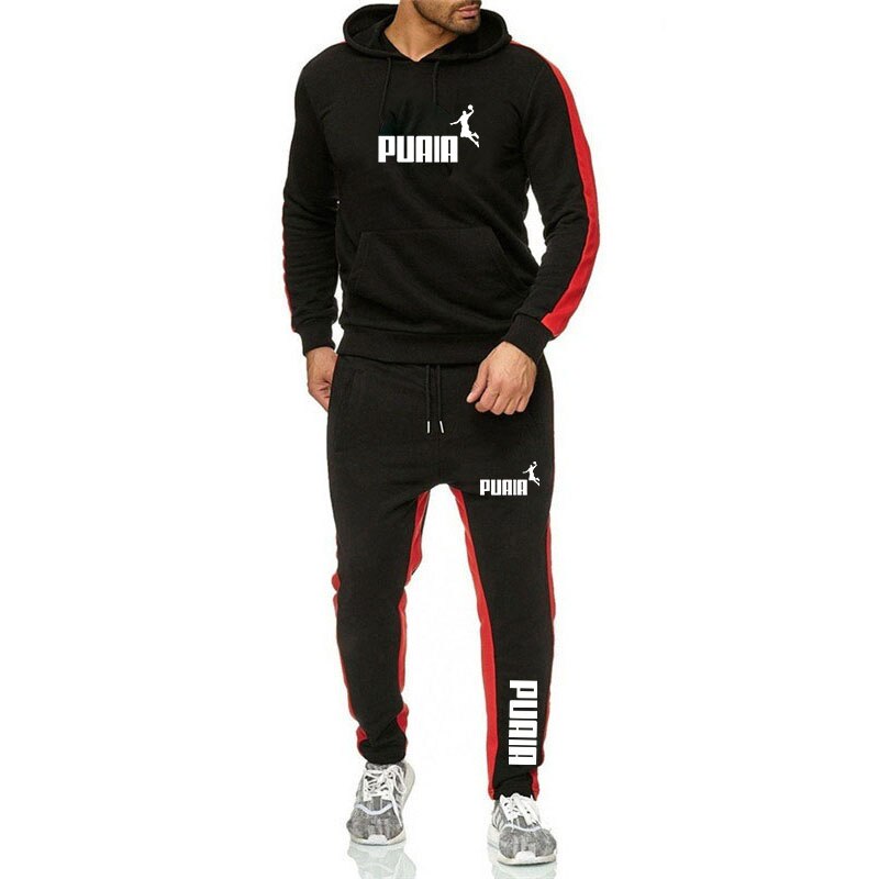 Mens Tracksuit Hooded Sweatshirts and Jogger Pants High Quality Gym