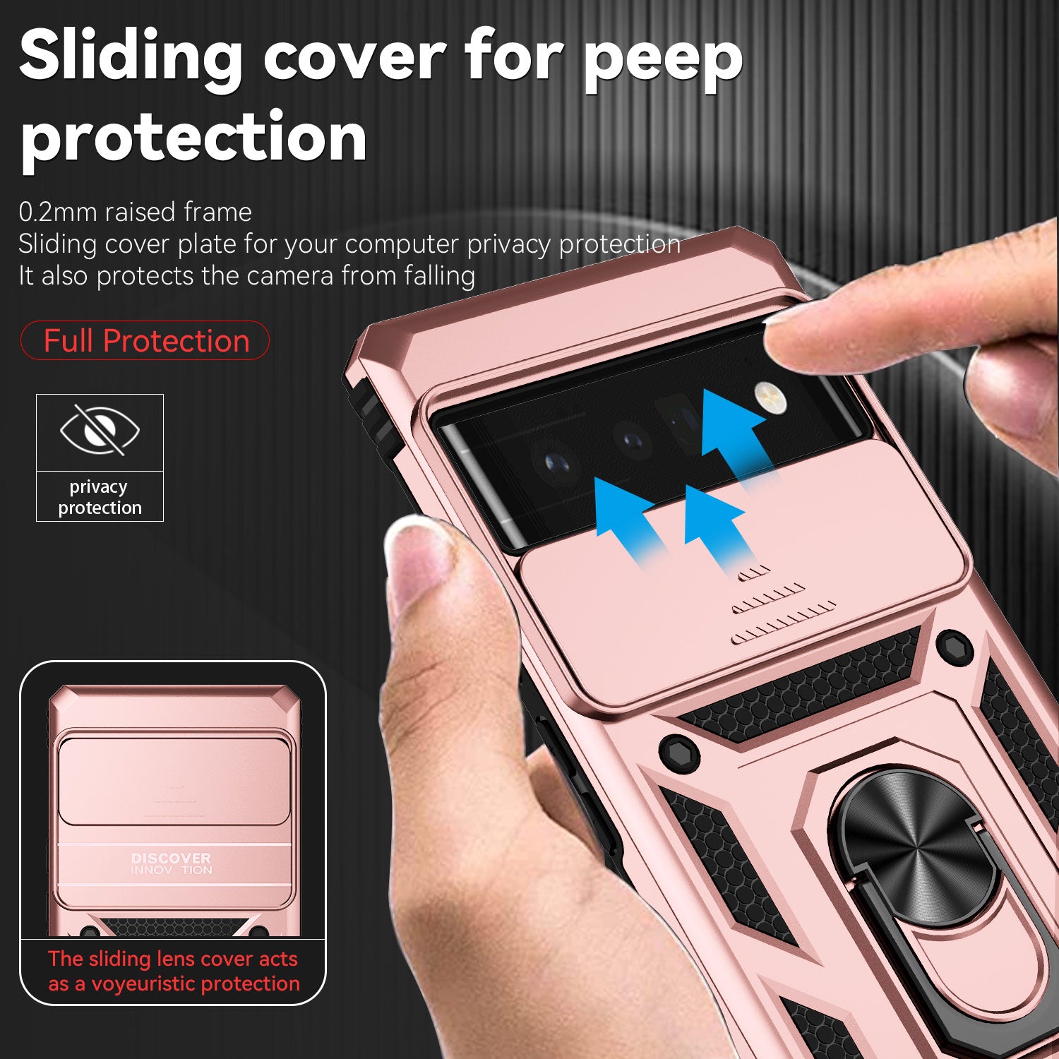 Military Slide Push Window Armor Shockproof Case For Google Pixel 6A 8