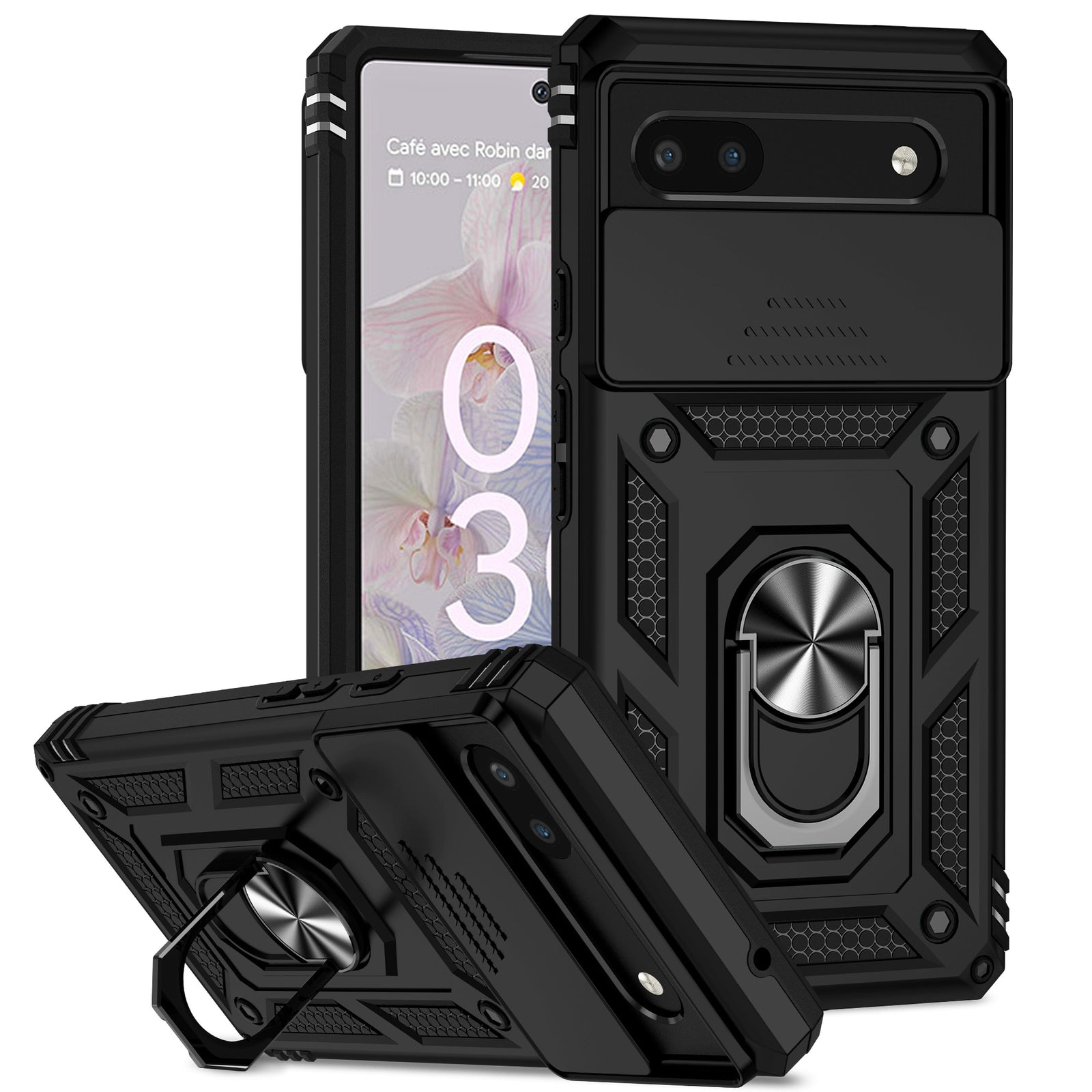 Military Slide Push Window Armor Shockproof Case For Google Pixel 6A 8