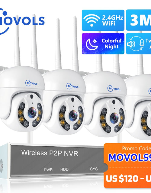 Load image into Gallery viewer, Movols H.265 3MP HD Wireless CCTV System Two Way Audio Waterproof PTZ
