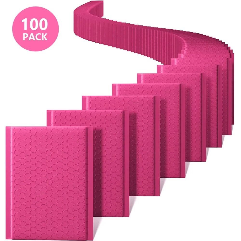 New 100pcs Pink Bubble Mailer Bubble Padded Mailing Envelopes Mailer