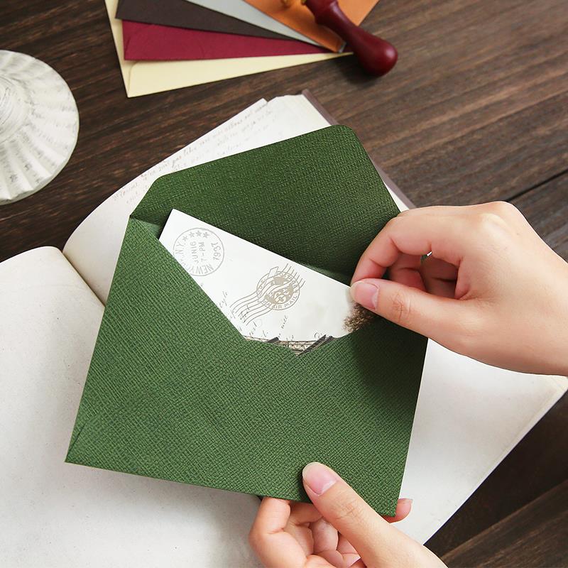 New 20pcs/pack C6 Retro Hemp Texture Western Envelopes For Wedding