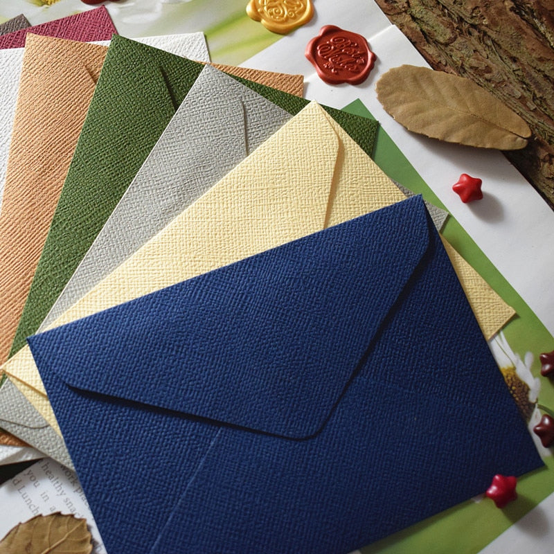 New 20pcs/pack C6 Retro Hemp Texture Western Envelopes For Wedding