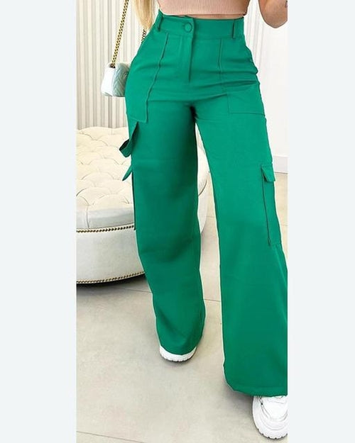 Load image into Gallery viewer, New Cargo Pants Female High Waist Wide Leg Pants Trousers Women
