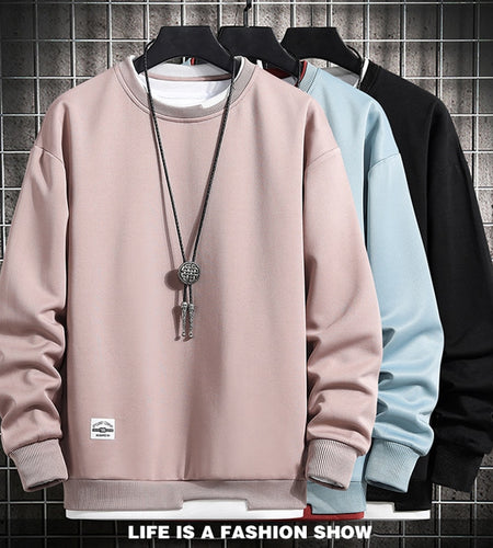 New Fashion Mens Casual Sweatshirts Long Sleeve O-neck Style Male