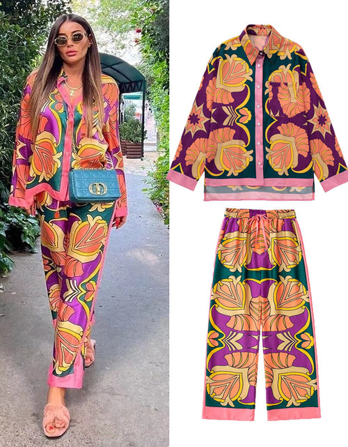 Load image into Gallery viewer, Elastic Waist Straight 2 Piece set Suit Casual Vacation Suit
