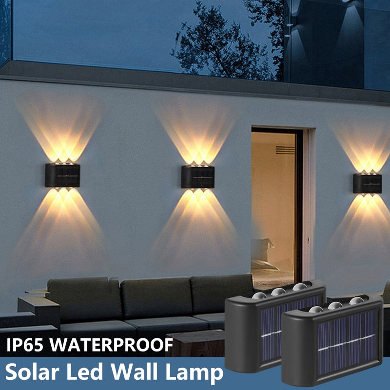 New Solar Wall Lights Outdoor Waterproof Led Solar Lamp Up And Down