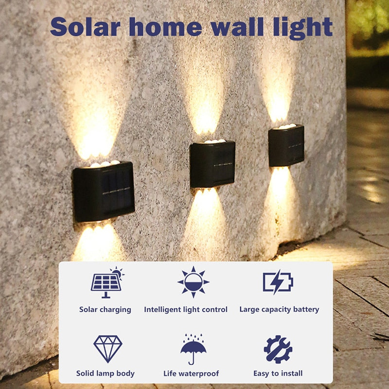 New Solar Wall Lights Outdoor Waterproof Led Solar Lamp Up And Down