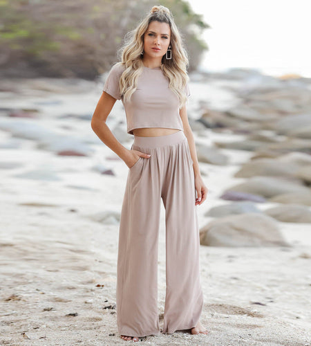 Short Sleeve T-Shirt and Long Pants Two-Piece Set