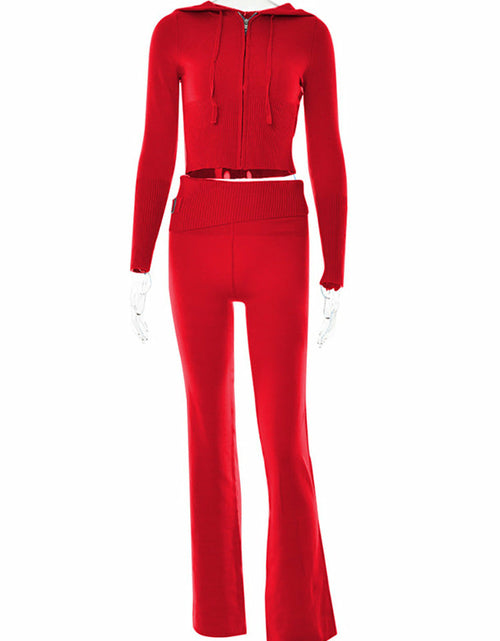 Load image into Gallery viewer, Sexy High-Waisted Long Sleeve Tops Pants Set
