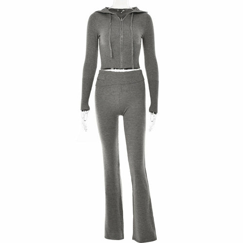 Sexy High-Waisted Long Sleeve Tops Pants Set