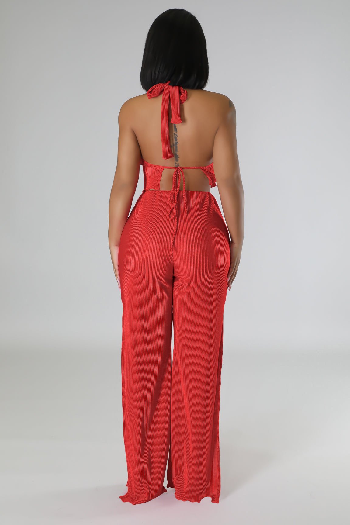 Sexy fashion backless split two-piece set