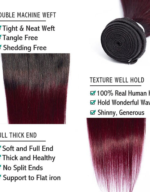 Load image into Gallery viewer, 1b Orange Ombre Human Hair Bundles Closure | Remy Human Hair Bundles
