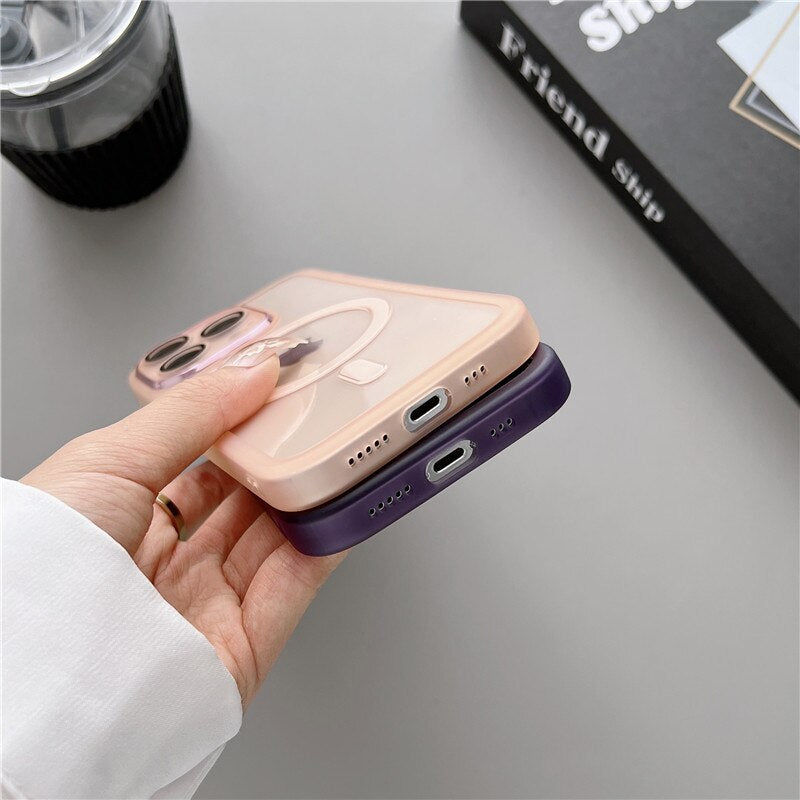 Original Transparent For Magsafe Lens Protective Case For Iphone 14