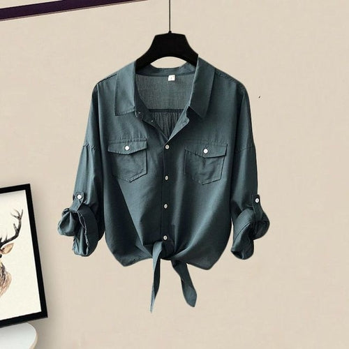 Load image into Gallery viewer, Oversized Women&#39;s Fashion Street Blast Hong Kong Style Shirt Set
