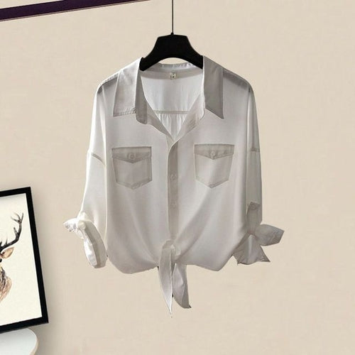 Load image into Gallery viewer, Oversized Women&#39;s Fashion Street Blast Hong Kong Style Shirt Set
