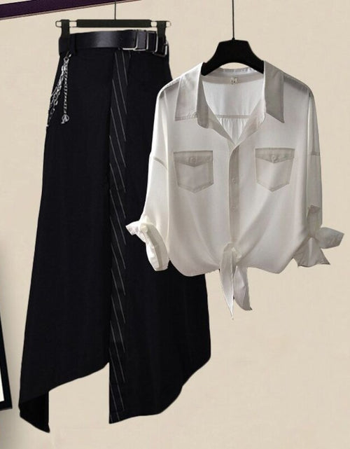 Load image into Gallery viewer, Oversized Women&#39;s Fashion Street Blast Hong Kong Style Shirt Set
