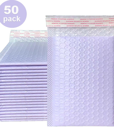 Pack 50 Bubble Envelopes Purple/colourful Packing Bags Self-sealing