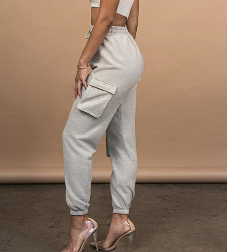 Pantalon de survêtement multi poches pour femmes, décontracté, taille