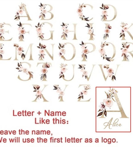 Personalised Name Initial Backpack with Pink Gold Letter Design Girls