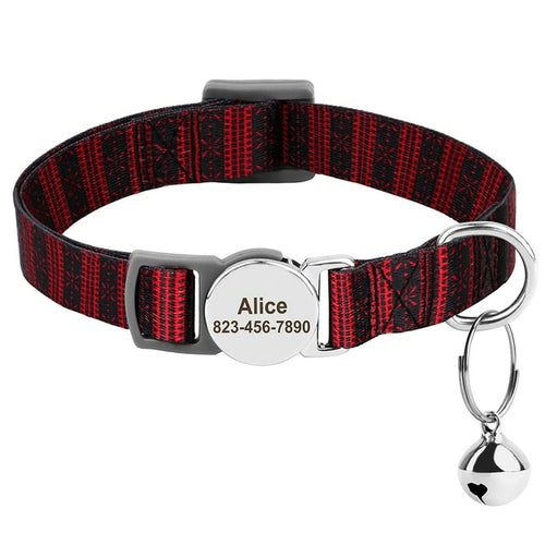 Load image into Gallery viewer, Personalized Printed Cat Collar Adjustable Kitten Puppy Collars With
