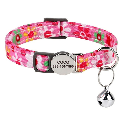 Load image into Gallery viewer, Personalized Printed Cat Collar Adjustable Kitten Puppy Collars With
