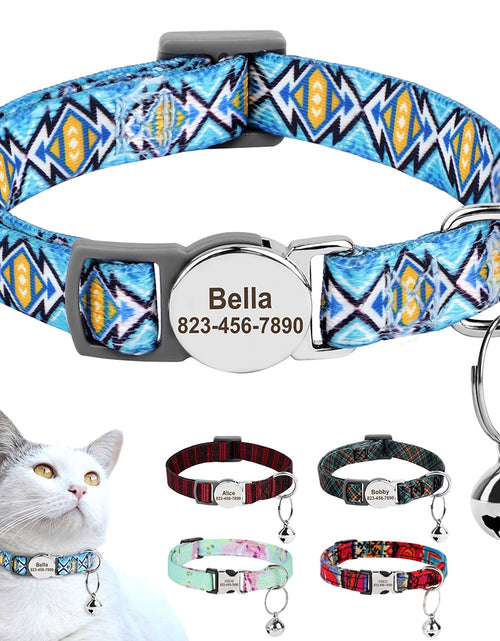 Load image into Gallery viewer, Personalized Printed Cat Collar Adjustable Kitten Puppy Collars With
