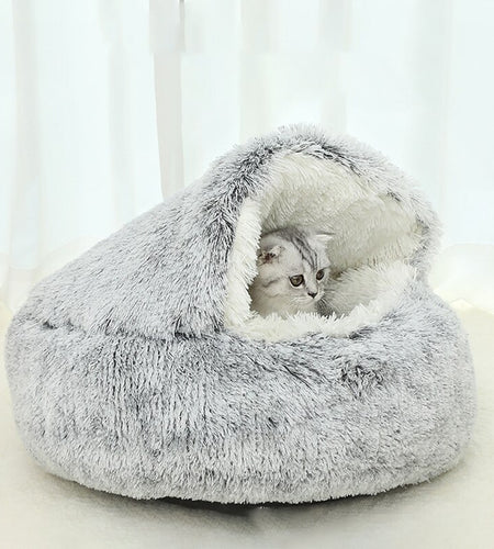 Pet Cat Sleep Enclosed Cave Kitten Winter Warm Cushion Puppy Soft Nest