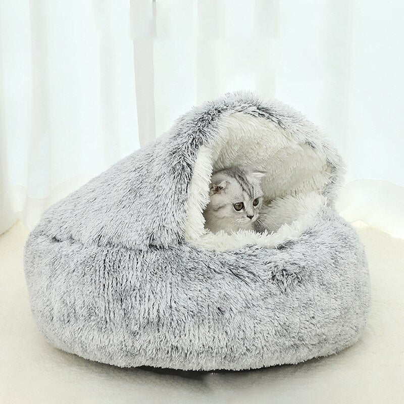 Pet Cat Sleep Enclosed Cave Kitten Winter Warm Cushion Puppy Soft Nest