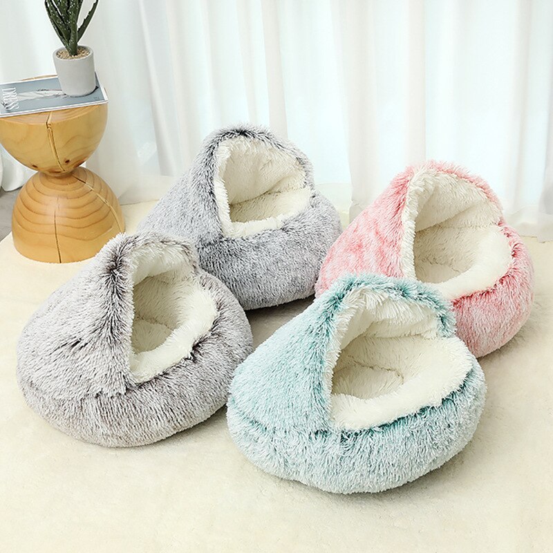 Pet Cat Sleep Enclosed Cave Kitten Winter Warm Cushion Puppy Soft Nest