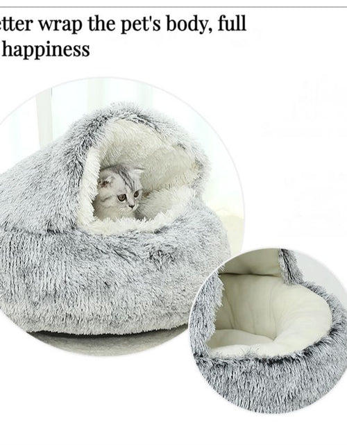 Load image into Gallery viewer, Pet Cat Sleep Enclosed Cave Kitten Winter Warm Cushion Puppy Soft Nest
