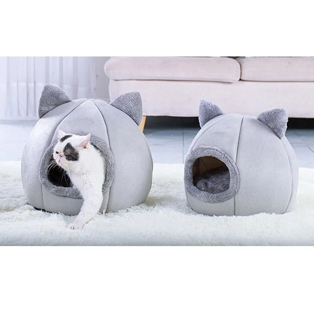 Pet Tent Cave Bed for Cats Small Dogs Self Warming Cat Tent Bed Cat