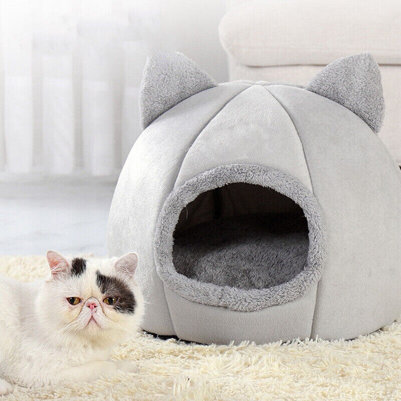 Pet Tent Cave Bed for Cats Small Dogs Self Warming Cat Tent Bed Cat