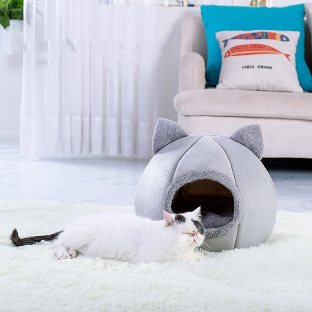 Pet Tent Cave Bed for Cats Small Dogs Self Warming Cat Tent Bed Cat