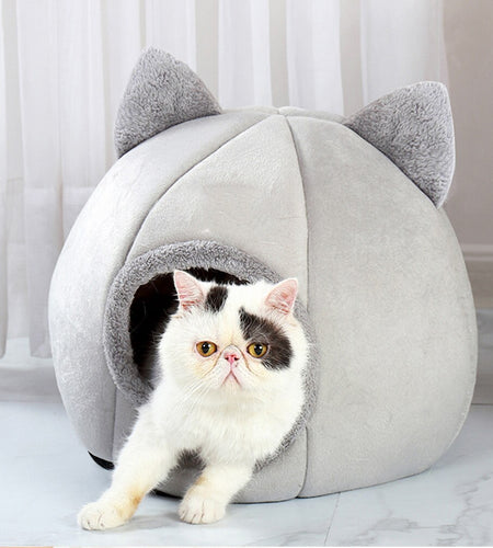 Pet Tent Cave Bed for Cats Small Dogs Self Warming Cat Tent Bed Cat