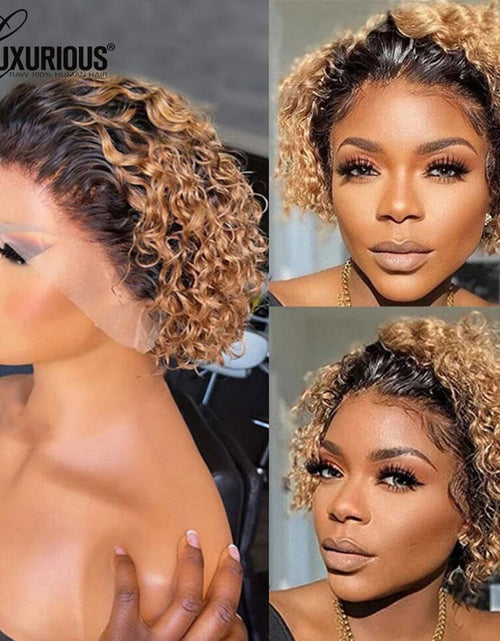 Load image into Gallery viewer, Pixie Cut Wigs Human Haishort Curly Lace Front Human Hair Wigs For
